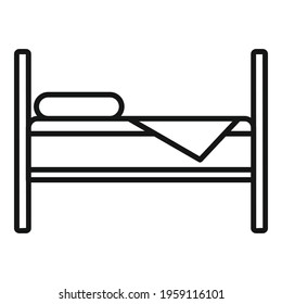 Sleeping bed icon. Outline Sleeping bed vector icon for web design isolated on white background