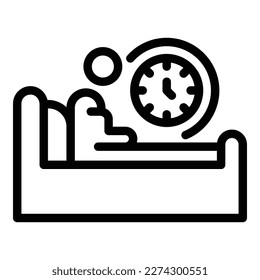 Sleeping bed icon outline vector. Person dream. Adult insomnia