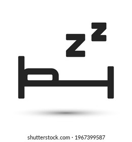 Sleeping bed icon vector element for trendy design. Simple night dreams pictogram for mobile concept and web apps. Vector line furniture icon isolated on a white background.
