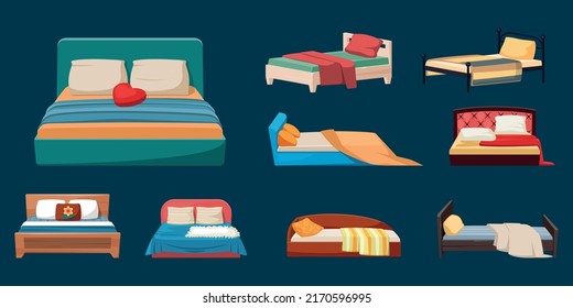 cama de dormir. moderno y cómodo sofá para el apartamento. Imágenes de dibujos animados