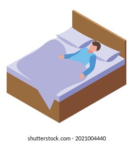 Sleeping bedroom icon isometric vector. Bed sleep. Person rest