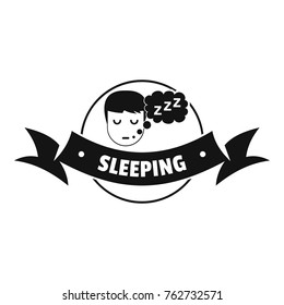 Sleeping bedroom logo. Simple illustration of sleeping bedroom vector logo for web