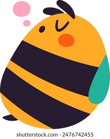 Sleeping Bee Cartoon Vector Illustration