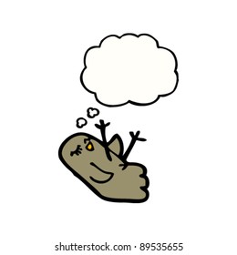 caricatura de pájaro dormido