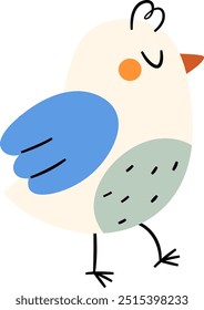 Ilustración vectorial dibujada a mano del pájaro durmiente