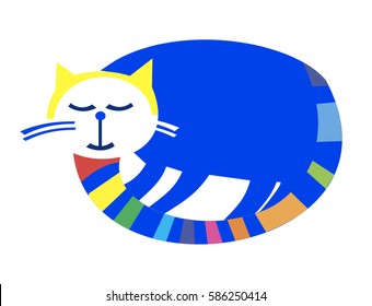 sleeping blue cat