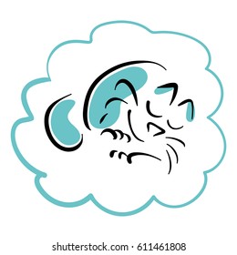 Sleeping blue cat