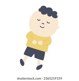 chico durmiente, dormido, humano, relajante, vector, ilustración