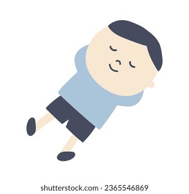 chico durmiente, dormido, humano, relajante, vector, ilustración