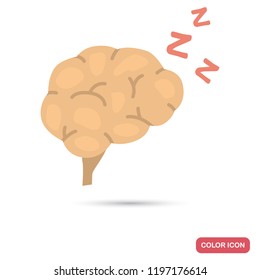 Sleeping brain color flat icon