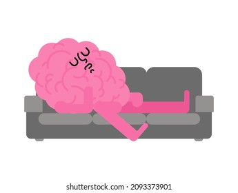 Sleeping brain isolated. Brains go to sleep. vector illustration