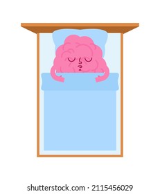 Sleeping brain isolated. Brains go to sleep. vector illustration