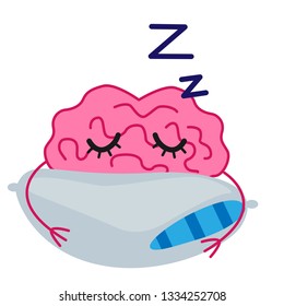 Sleeping brain isolated vector illustration