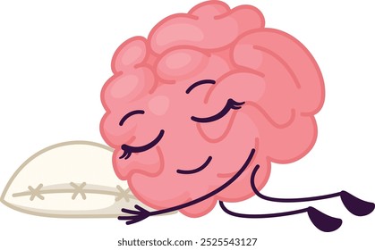 El cerebro durmiente yacía sobre una almohada. Mente en reposo saludable