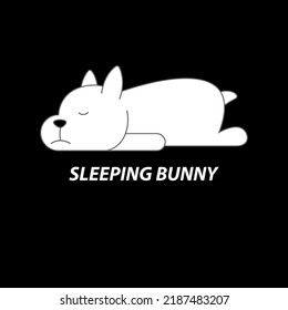 Sleeping Bunny with black background