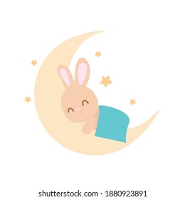conejito dormido en el fondo blanco