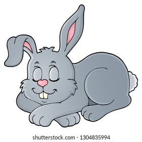 Tema 1 del conejito durmiente - ilustración vectorial eps10.