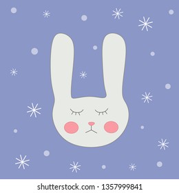 sleeping Bunny in winter