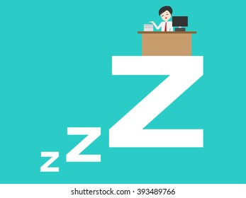 sleeping business man vector