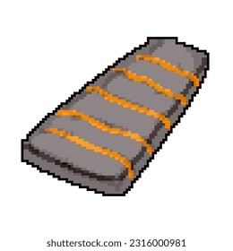 sleeping camp mat game pixel art retro vector. bit sleeping camp mat. old vintage illustration