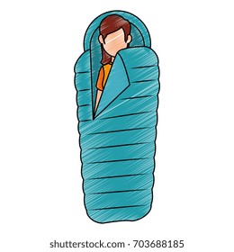 Sleeping camping isolated
