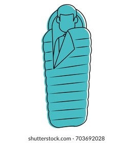 Sleeping camping isolated