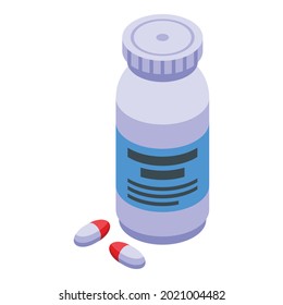 Sleeping capsule icon isometric vector. Pill supplement. Omega 3 capsule