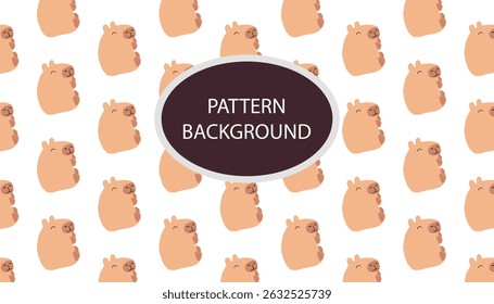 Sleeping capybara enjoy moment pattern background