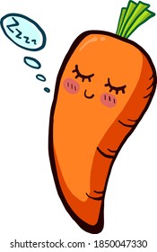 Sleeping carrot, illustration, vector on white background