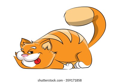 Sleeping cartoon cat