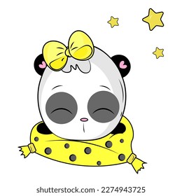 sleeping cartoon cute panda illustration