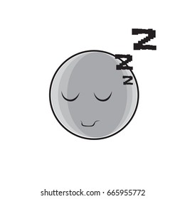 Dibujo durmiente de la expresión facial personas Emoticon Emoji Vector Ilustración