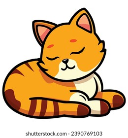 Dibujo durmiente Lazy Tabby Cat - Ilustración Adorable De Catap