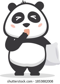 Sleeping cartoon panda, vector cartoon illustration.