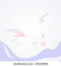 The sleeping cat. Abstraction.