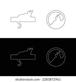Sleeping cat animal vector logo design 