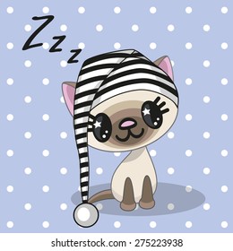 Sleeping Cat in a cap
