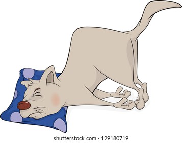 Sleeping cat cartoon