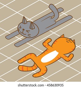 sleeping cat cartoon