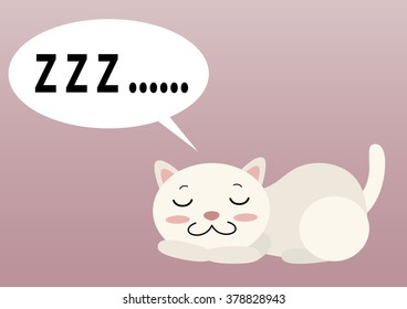sleeping cat cartoon vector