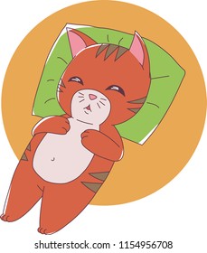 Sleeping Cat cartoon vector illustration
