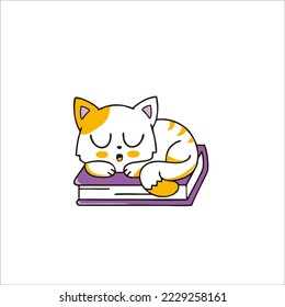 sleeping cat character design for your identity and brand