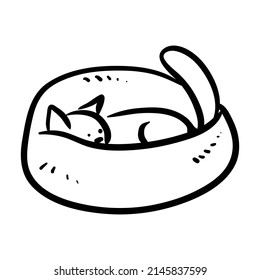 Sleeping cat clip art vector illustration