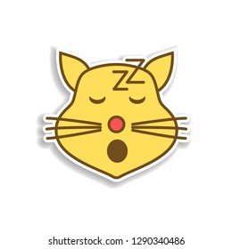 sleeping cat colored emoji sticker icon. Element of emoji for mobile concept and web apps illustration.