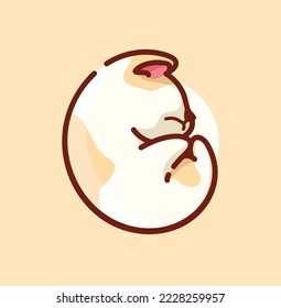 Sleeping Cat Curled Up. simple and cute design, combined with cheerful colors. suitable for logo, tshirt, sticker etc