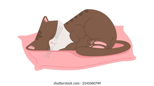 Sleeping cat. Cute Animal Pet. Vector illustration