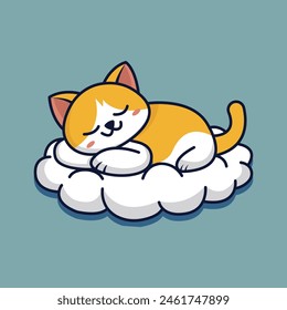sleeping cat cute cartoon illustrations