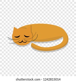 Sleeping cat icon. Cartoon of sleeping cat vector icon for web design  