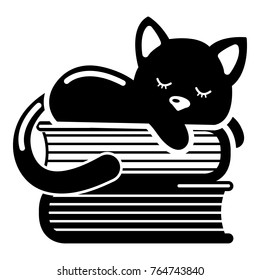 Sleeping cat icon. Simple illustration of sleeping cat vector icon for web