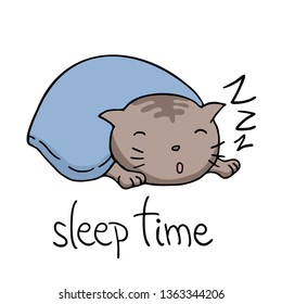 Sleeping cat illustration